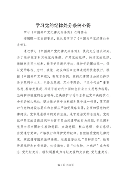 学习党的纪律处分条例心得.docx