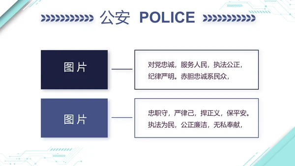 蓝色大气公安警察派出所演讲动态PPT模板