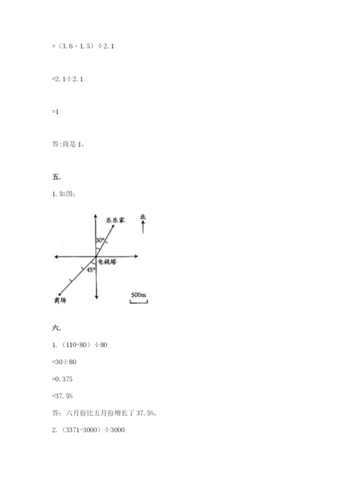 小学六年级数学期末自测题（基础题）.docx