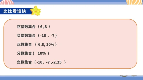 蓝色卡通风初一数学上册正数和负数课件PPT模板