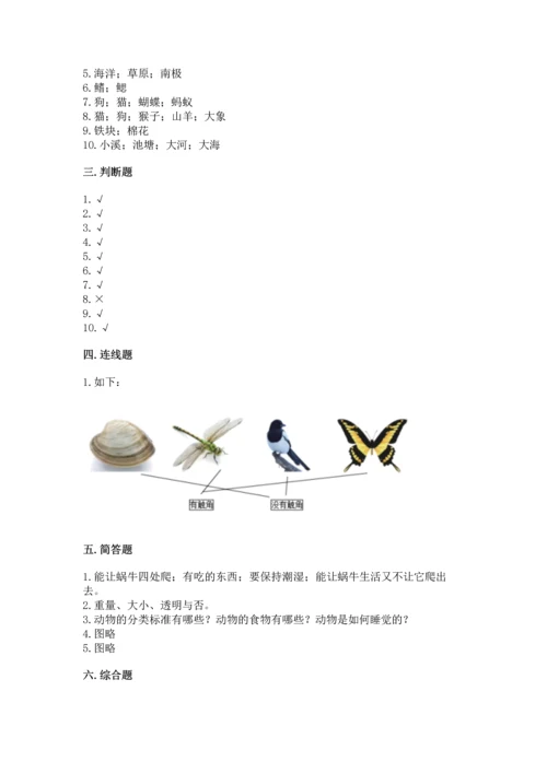 教科版一年级下册科学期末测试卷及精品答案.docx