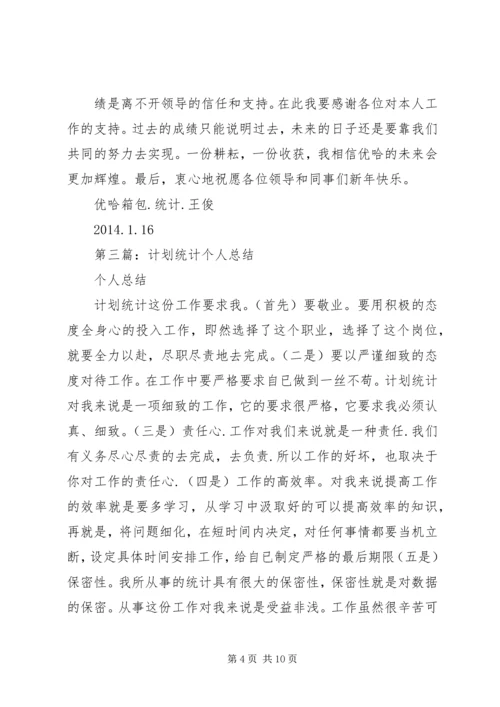 第一篇：统计个人工作计划.docx