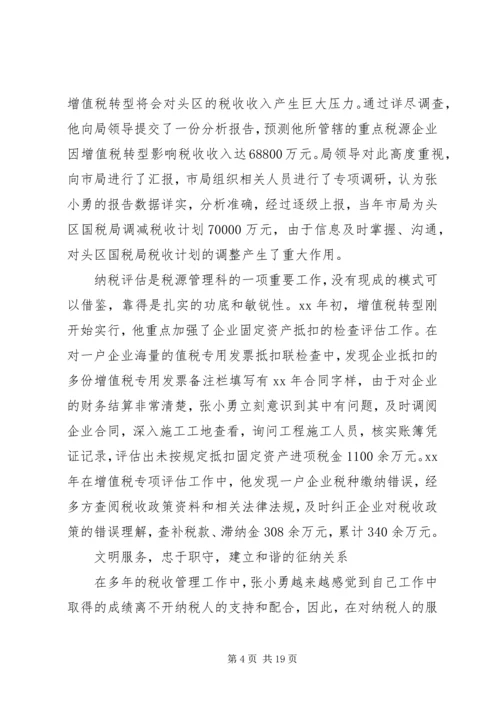 优秀税收管理员的先进事迹材料.docx