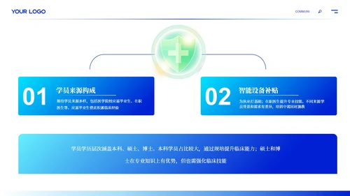 深蓝色商务医疗规培展望ppt模板