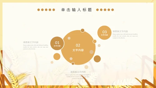 黄色卡通简约芒种节气通用PPT模板