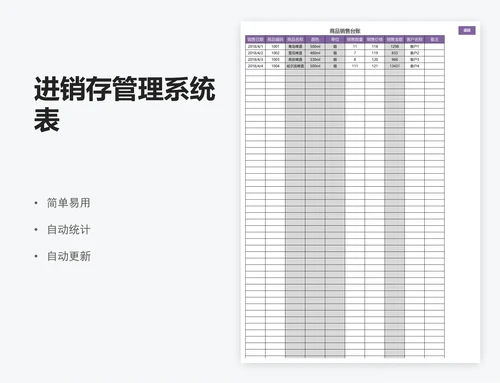 进销存管理系统表