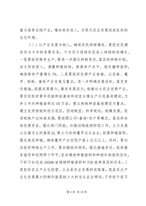 县委肖书记在县委农村工作会议上的讲话.docx