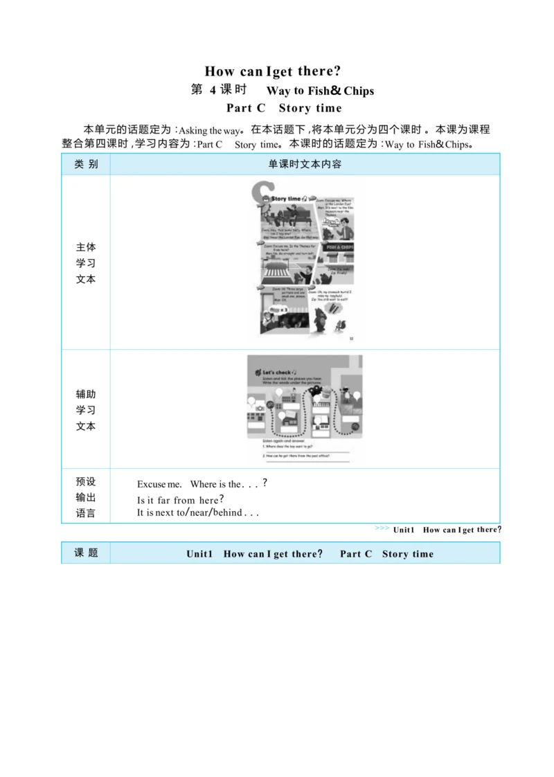Unit1 How can I  get there Part C   Story time大单元整