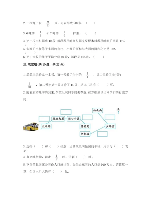 2022人教版六年级上册数学期末测试卷精编.docx