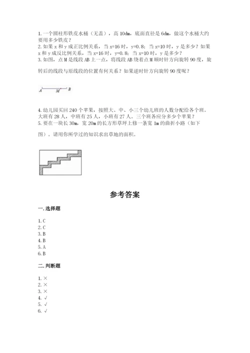 北师大版数学六年级下册期末测试卷带答案下载.docx