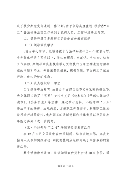 县扶贫办关于五五普法工作的自查报告.docx