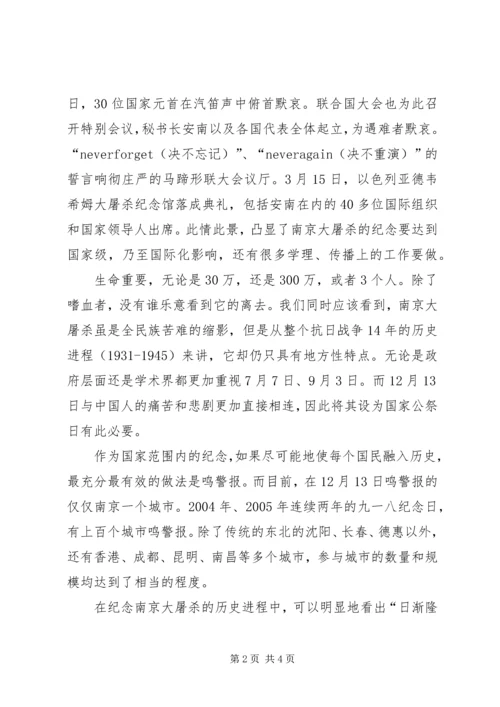 关于国家公祭日的感想.docx
