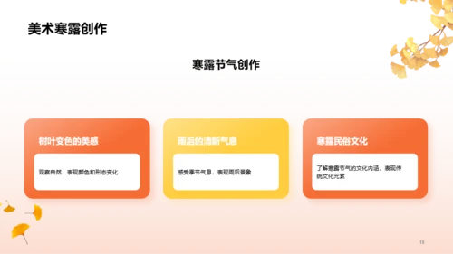 橙色插画寒露节气美术启示PPT模板