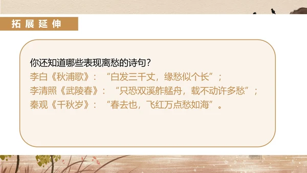 黄色中国风语文初一诗词课件PPT模板