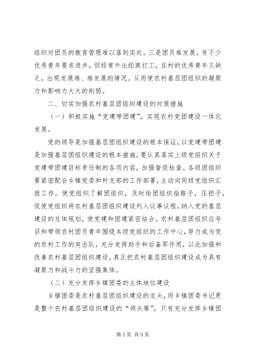 关于农村基层团组织建设的思考 (7).docx