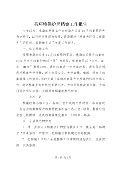 县环境保护局档案工作报告.docx