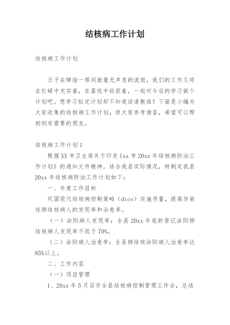 结核病工作计划.docx