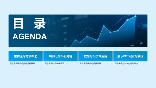 蓝色渐变风病例汇报展示PPT模板