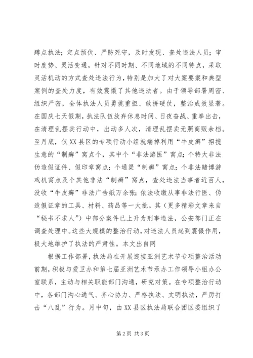 城管行政执法局市容整治情况汇报.docx