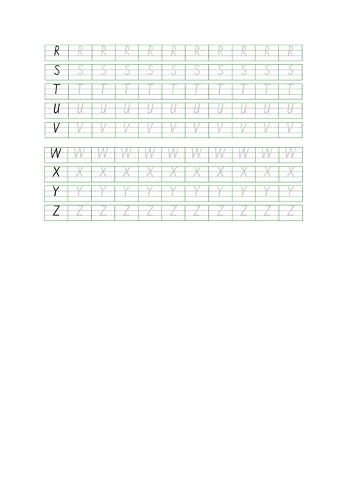 英文字母描红字帖(大写A到Z)