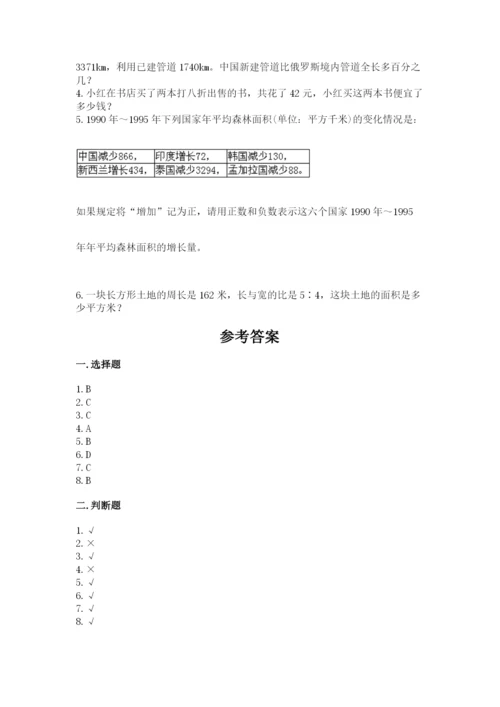 沪教版小学数学六年级下册期末检测试题含完整答案【夺冠】.docx