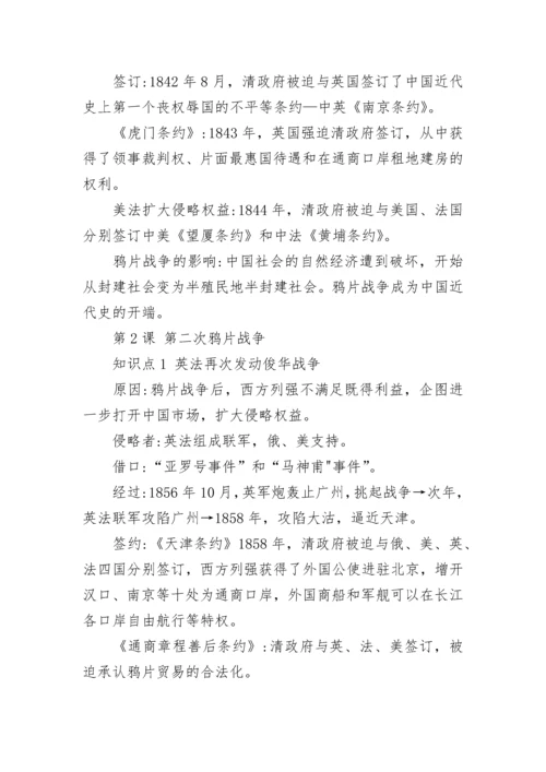 初二历史上册复习提纲_初二历史上册知识点.docx