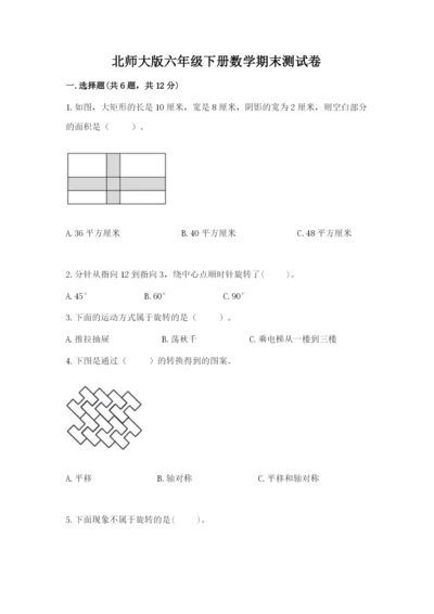 北师大版六年级下册数学期末测试卷（夺冠系列）.docx