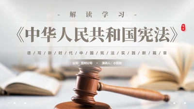 灰色简约商务企业法律知识培训国家宪法日解读学习培训活动PPT模板