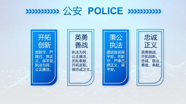 蓝色大气公安信息化建设动态PPT模板