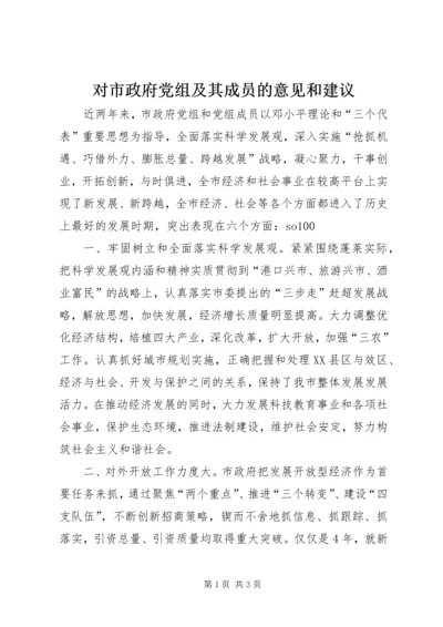 对市政府党组及其成员的意见和建议 (8).docx