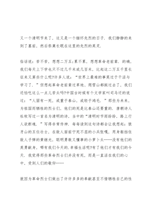 清明祭扫缅怀先烈心得10篇.docx