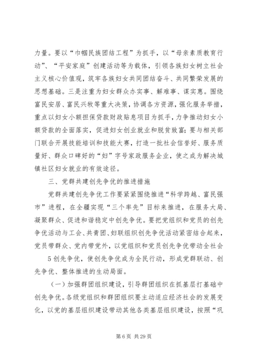 关于在全市群团组织中深入开展“党群共建创先争优”活动的实施意见.docx