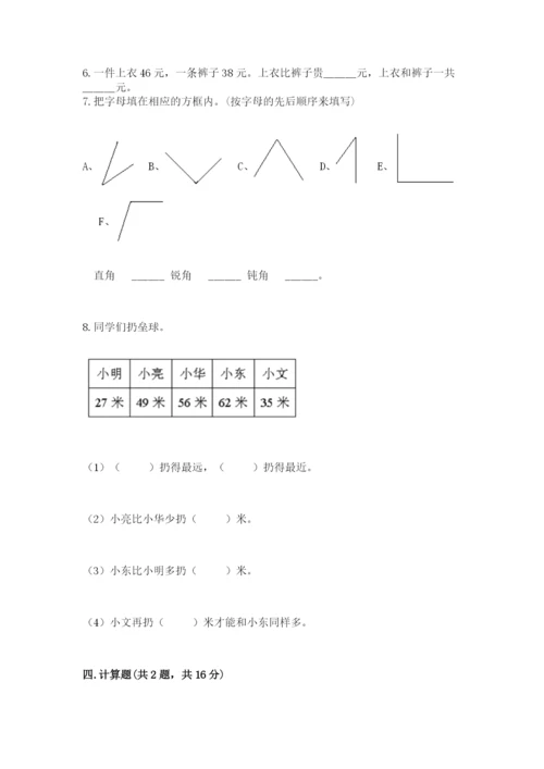 2022人教版二年级上册数学期中测试卷及参考答案（模拟题）.docx