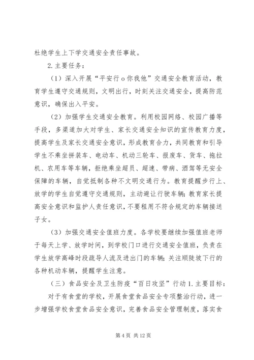 西王庄乡教委校园安全百日攻坚行动实施方案.docx