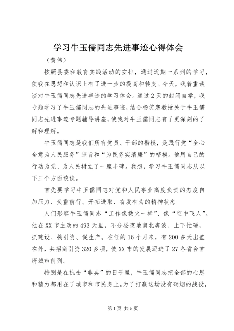 学习牛玉儒同志先进事迹心得体会.docx