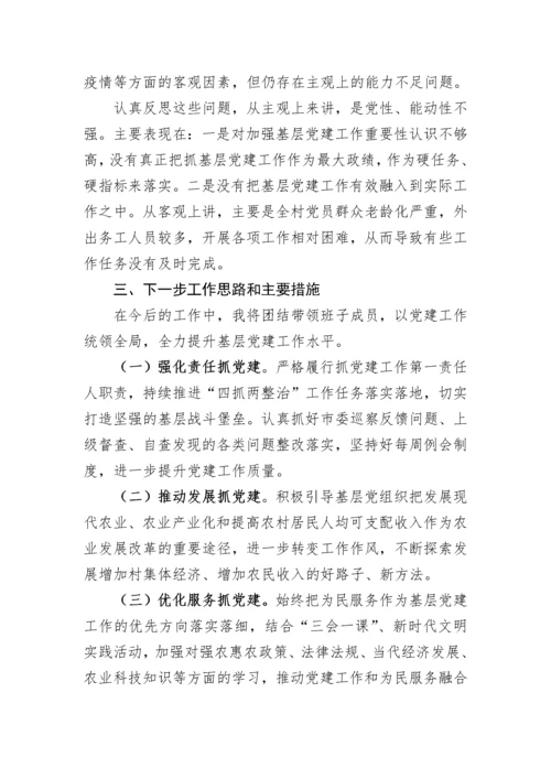 【述职报告】村党组织书记抓党建工作述职报告.docx