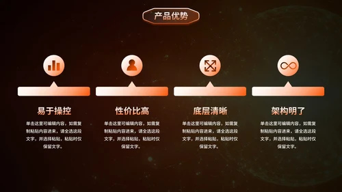 橙金科技风人工智能企业产品介绍PPT模板