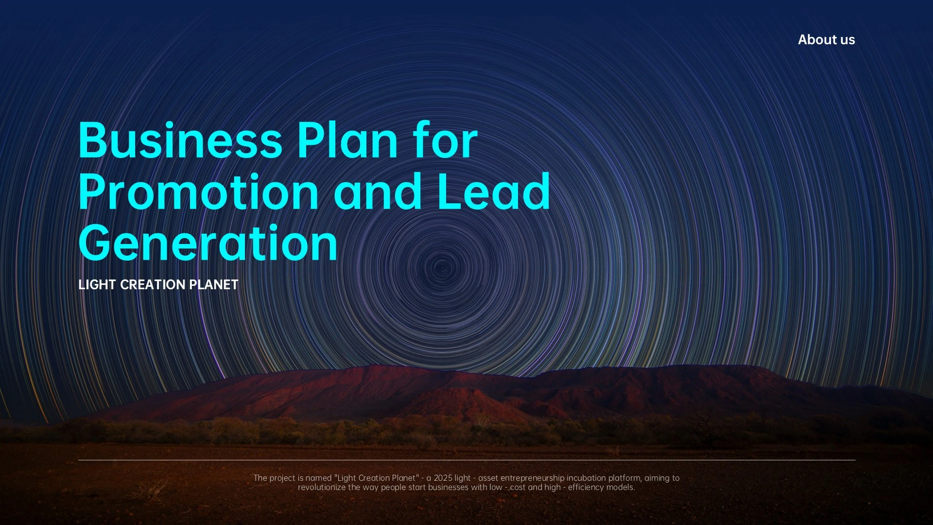 深蓝色欧美风英文商业计划PPT模板