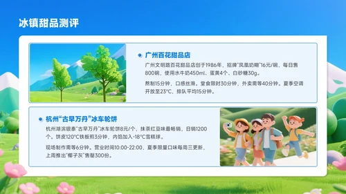 蓝色3D风8月旅游攻略夏日限定旅程