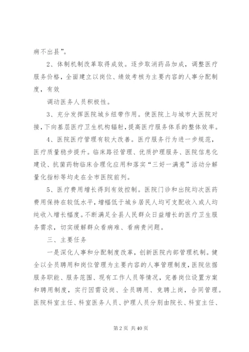 县医院改革工作实施方案.docx