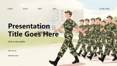 绿色卡通军事风PPT主题