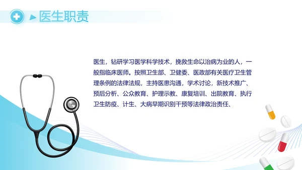 蓝色医疗年终工作总结汇报PPT