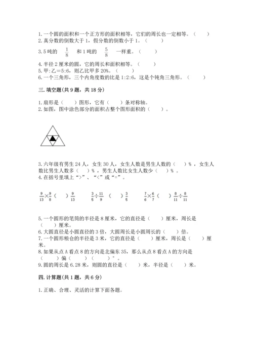 小学数学六年级上册期末测试卷（突破训练）word版.docx