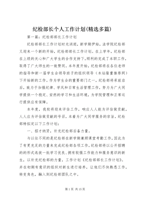 纪检部长个人工作计划(精选多篇).docx