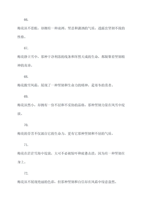 梅花坚韧不拔的名言名句