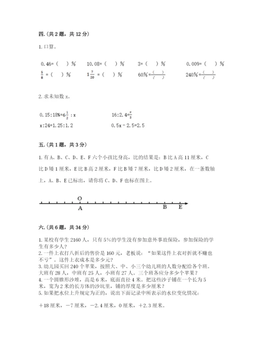 小学六年级数学毕业试题（突破训练）.docx