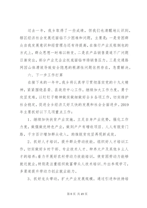 乡某年工作总结及某年工作计划范文精选5篇.docx