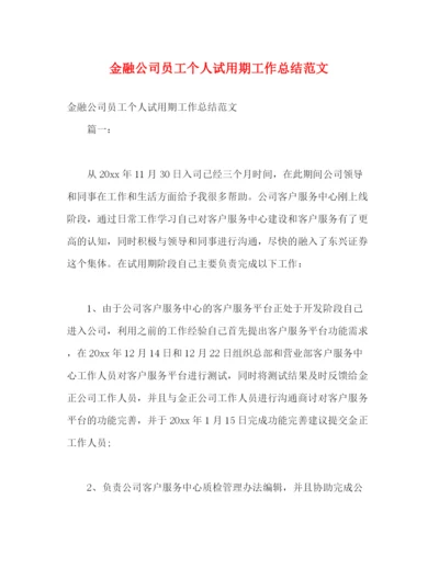 精编之金融公司员工个人试用期工作总结范文.docx