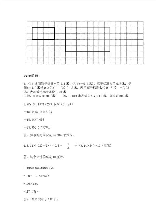 小学六年级下册数学 期末测试卷附参考答案名师推荐
