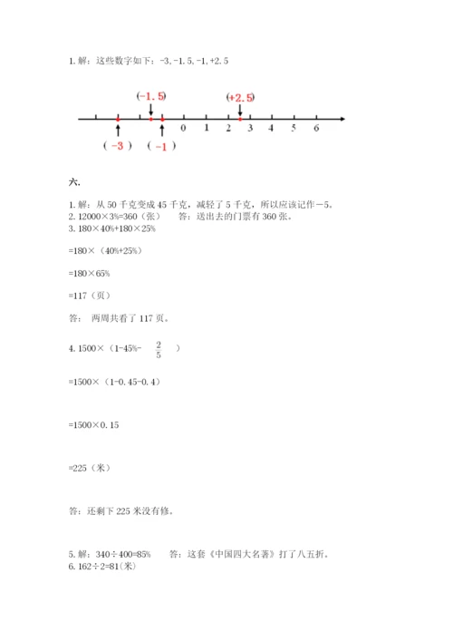 人教版小升初数学模拟试卷【考点提分】.docx
